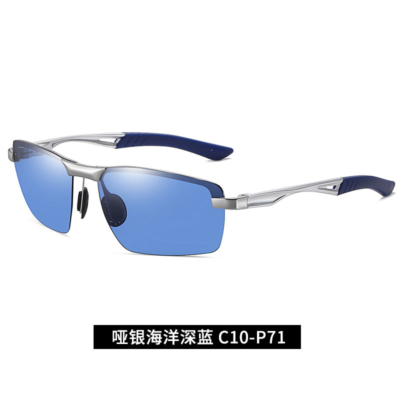 New Men's Sunglasses Aluminum Magnesium Legs Half Frame Polarized Sunglasses Fishing Glasses 3391 Driver Driving Sunglasses 