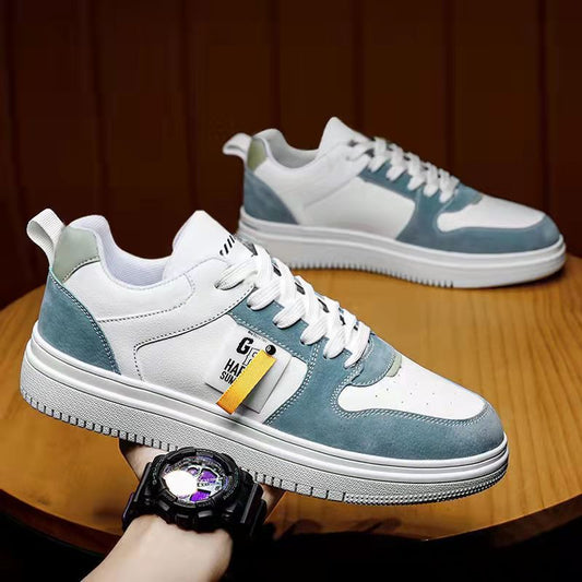 2023 spring new Korean version trendy inner heightening men's sneakers casual white shoes men's trendy shoes all-match white shoes 