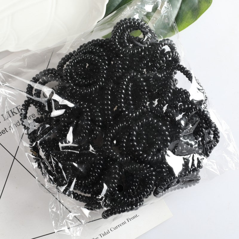 Korean version of the telephone cord hair circle women's hair rope solid color bright surface simple rubber band hair accessories net red head rope wholesale 