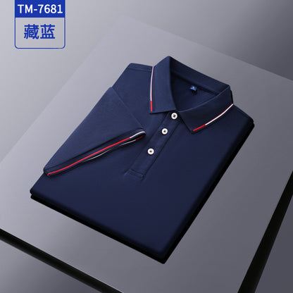 夏季女生丝光棉文化衫工衣定制logo短袖翻领男装POLO衫间色广告衫
