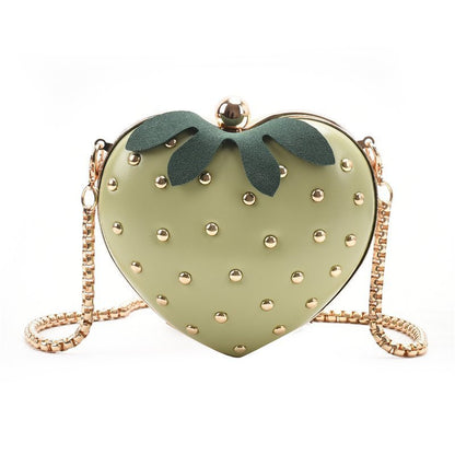 Internet celebrity small strawberry heart-shaped chain bag 2023 cute and stylish cross-body girl ins Internet celebrity mini coin purse 