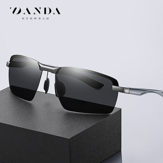 New Men's Sunglasses Aluminum Magnesium Legs Half Frame Polarized Sunglasses Fishing Glasses 3391 Driver Driving Sunglasses 