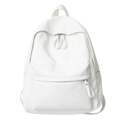 Backpack for women, Korean style Harajuku college student schoolbag, junior high school student simple solid color large capacity student backpack 