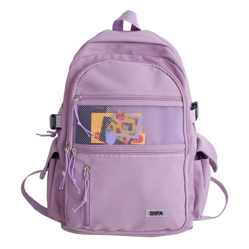 ins Japanese workwear schoolbag men's backpack women's Korean style high school college student simple backpack large capacity backpack 