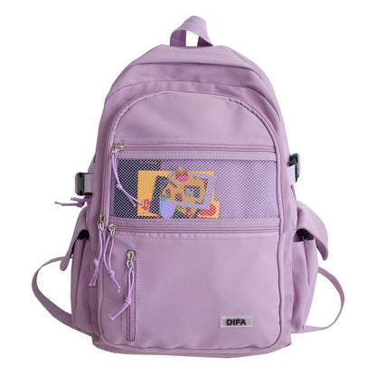 ins Japanese workwear schoolbag men's backpack women's Korean style high school college student simple backpack large capacity backpack 