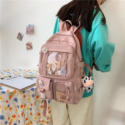 Japanese Harajuku schoolbag female Korean version high school college student junior high school student backpack cute girly heart primary school student backpack 