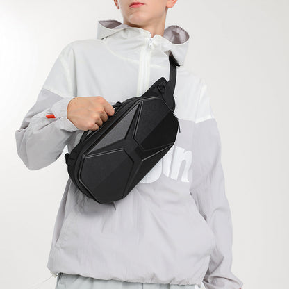 ozuko new sports men's waist bag functional PC hard shell crossbody bag men's trendy brand waterproof men's chest bag wholesale 