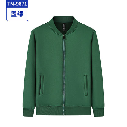 秋冬班服拉链卫衣定制工作服外套印logo摇粒绒无领文化衫团体服装
