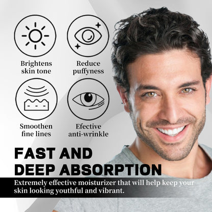 EAST MOON Men's Hydrating Vitality Eye Roller Ball reduces dark circles and fine lines around the eyes, tightens and moisturizes them 