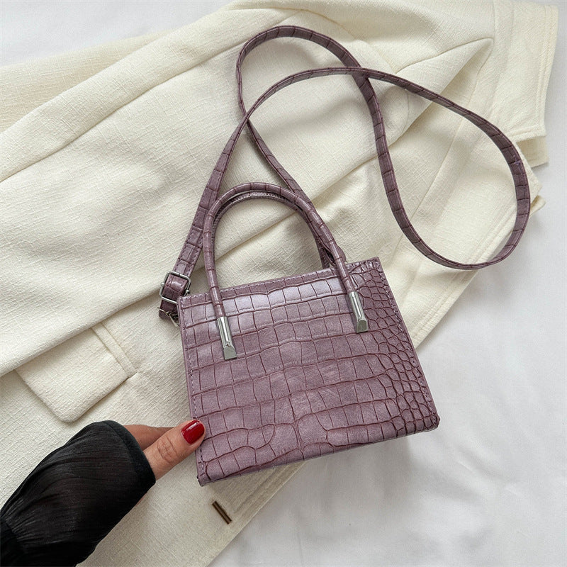 2023 New Trendy Fashion Stone Pattern Large Bag Casual Shoulder Bag Large Capacity Western Style Solid Color Handheld Tote Bag 