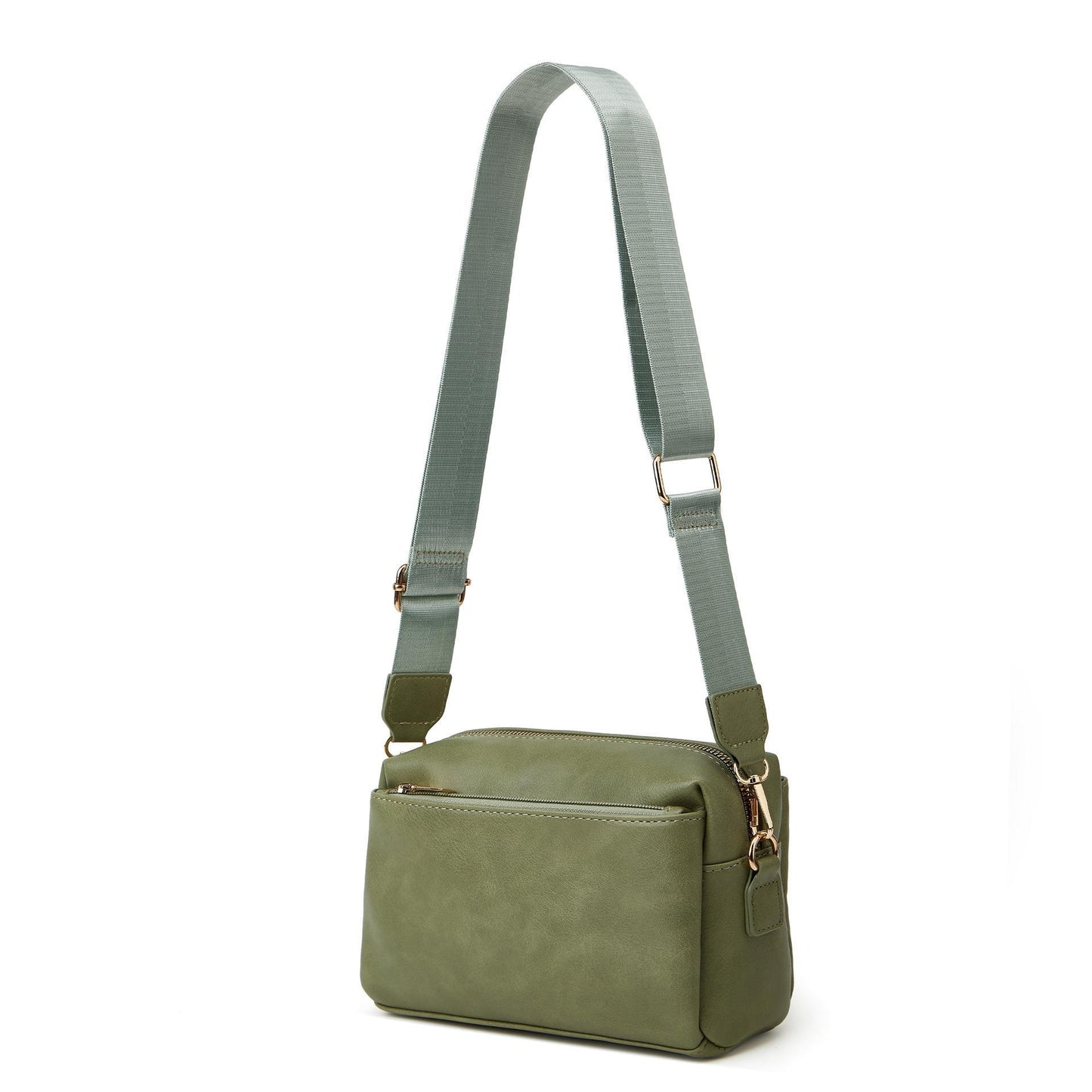 Women's bag single shoulder crossbody small bag 2023 new multi-zipper water repellent PU women's bag women's small square bag 