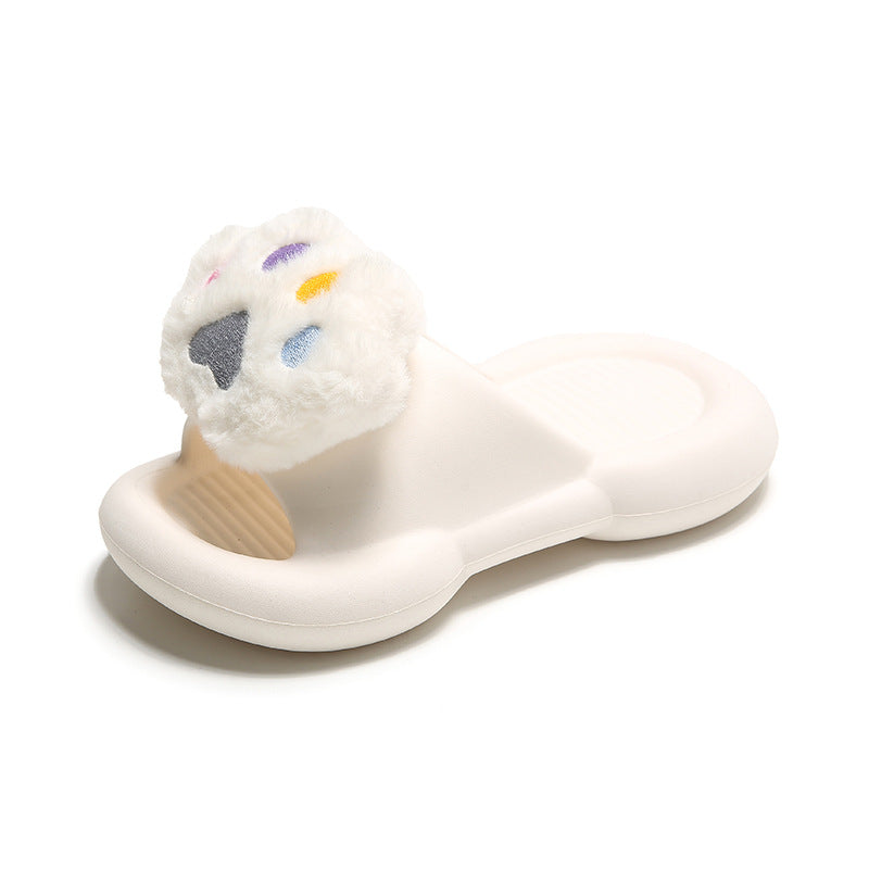 Cartoon rabbit stepping on feces feeling slippers female summer wear non-slip soft bottom student indoor home home bedroom sandals 