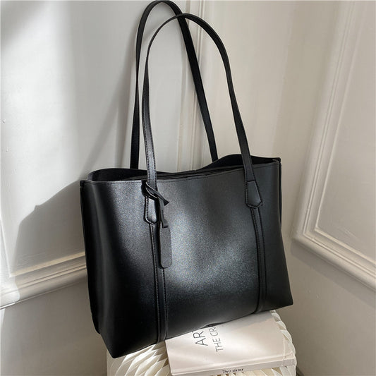 Autumn and winter large bags for women 2021 new Korean style trendy simple large-capacity soft leather tote bag casual versatile shoulder bag 