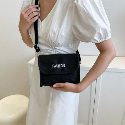 Popular women's bags 2023 new shoulder bag Korean style fashionable simple canvas bag crossbody bag foreign trade dropshipping 