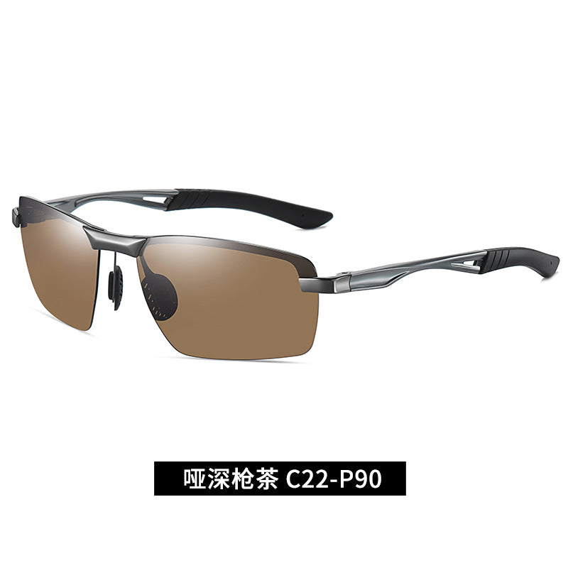 New Men's Sunglasses Aluminum Magnesium Legs Half Frame Polarized Sunglasses Fishing Glasses 3391 Driver Driving Sunglasses 