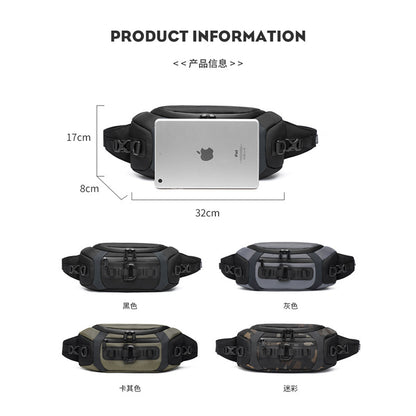 Ozuko sports mobile phone waist bag men's multi-functional chest bag tactical trendy brand men's small chest bag chest bag