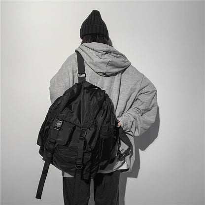 Hong Kong style fashion couple tool bag trendy brand new backpack Korean version Harajuku outdoor backpack college student backpack