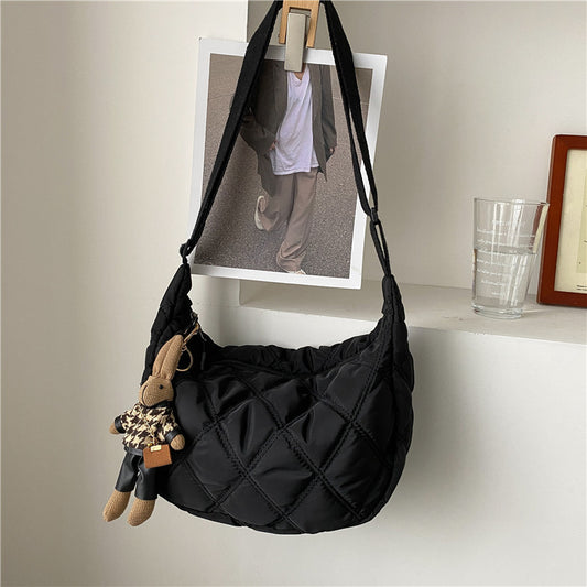 Diamond Embroidery Thread Large Capacity Large Bag Women 2021 Popular New Trendy Fashion One Shoulder Messenger Bag Internet Celebrity Dumpling Bag 