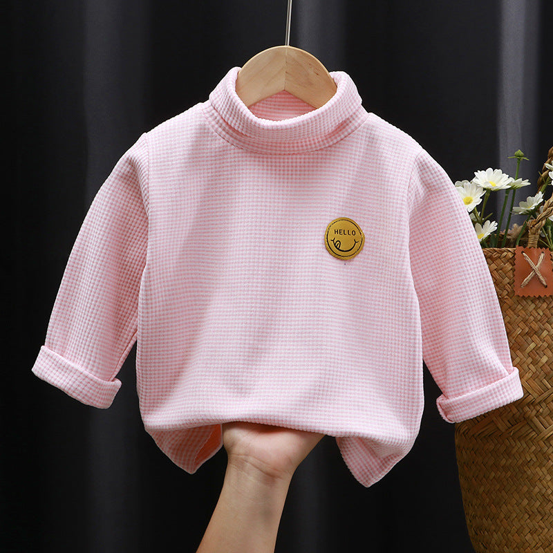 新款德绒上衣打底衫儿童保暖上衣男童女童衣服宝宝居家服厂家批发