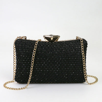 New style socialite rhinestone shiny evening bag clutch bag evening bag bridal bag chain crossbody banquet dress bag 