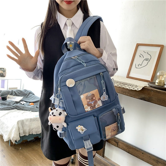 Japanese Harajuku schoolbag female Korean version high school college student junior high school student backpack cute girly heart primary school student backpack 