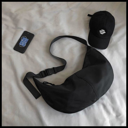 Canvas Messenger Bag Work Bag Women's Dumpling Bag Black Functional Large Capacity Casual Shoulder Bag Backpack Men's Bag 