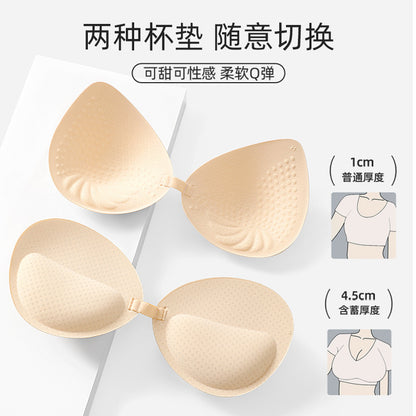 外扩显大软支撑无痕内衣聚拢小胸专用无钢圈文胸法式厚杯美背胸罩
