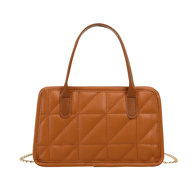 女士手提枕头包2021ladies handbags外贸包包女菱格链条绣花包