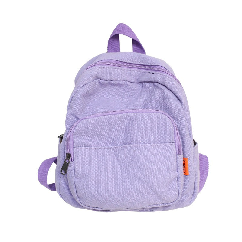 Literary Small Backpack Japanese Simple Lazy Style Small Backpack Bag 2023 Summer New Washed Canvas School Bag 
