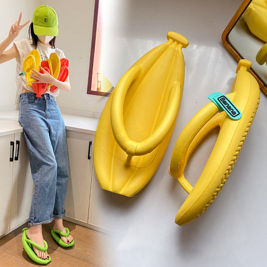 EVA New Banana Flip-flops Women's Summer Indoor Home Personality Thick Bottom Beach Wearing Sandals and Slippers Cross-border Wholesale 