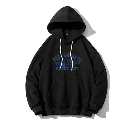 Japanese retro snow mountain print hooded sweater men's and women's tide brand street loose bf style all-match tops 