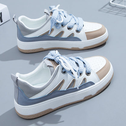 Small white shoes women's 2022 spring new board shoes students Korean version of women's shoes leather casual shoes spring and autumn explosion K3512 