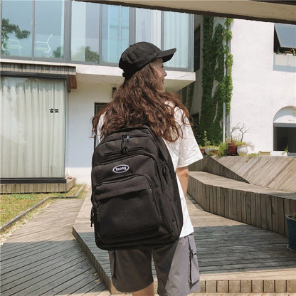 ins school bag female college student Korean style high school vintage sense large capacity campus backpack computer bag waterproof backpack 