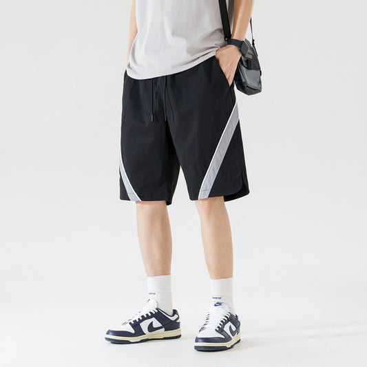 Summer new men's Korean version of ice silk quick-drying elastic sports casual five-point pants trendy couple net red same style shorts 