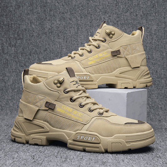 Autumn labor insurance men's shoes working on the construction site anti-dirty anti-slip work tide shoes thick-soled heightened outdoor tooling Martin boots men 