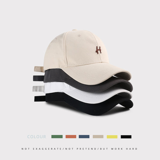 Hat female summer baseball cap sunscreen anti-ultraviolet hard top peaked cap travel showing face small sunshade male sun hat 