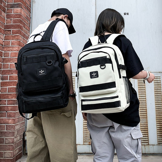2023 New Backpack Men's Trendy Brand Fashion Trend Personality High School Student School Bag Korean Version Versatile Couple Backpack 