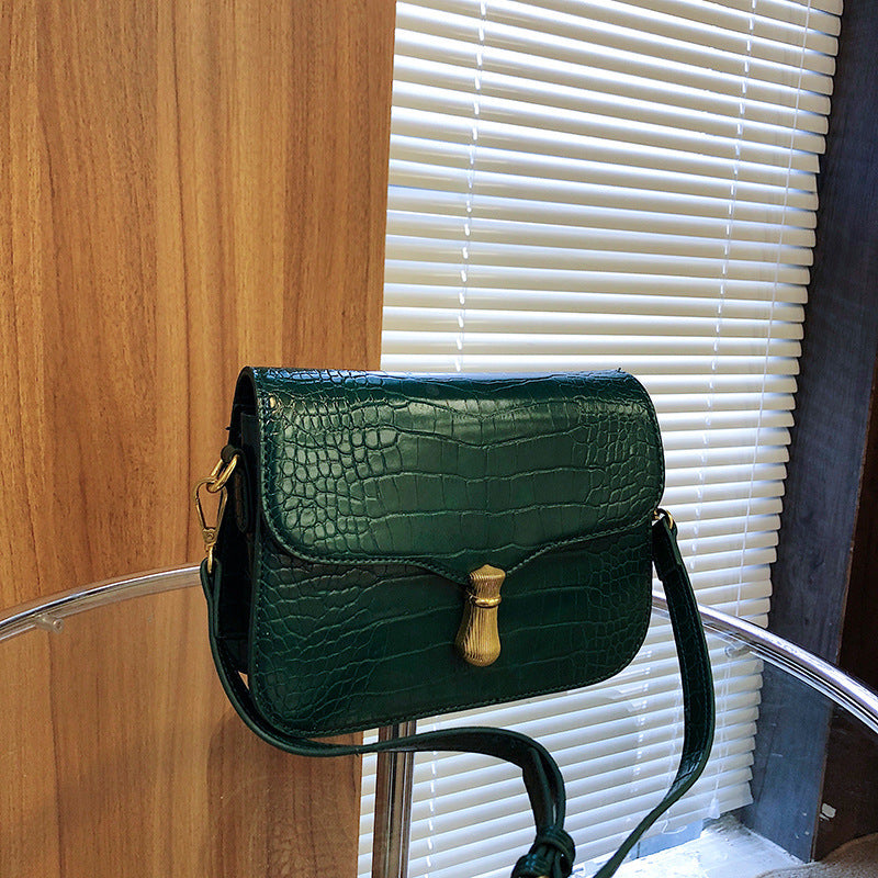 Niche crossbody women's bag 2023 new crocodile pattern bag small square bag retro fashion trend women's shoulder bag bag 
