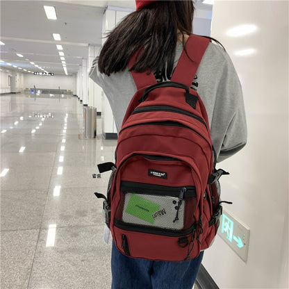 Japanese cool retro workwear backpack Korean version Harajuku ulzzang high school male college student school bag female backpack 