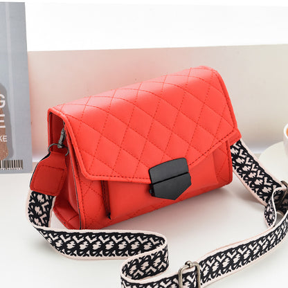 Bags for women 2021 new versatile crossbody bag rhombus embroidery fashion shoulder bag Korean version female mobile phone bag coin purse 