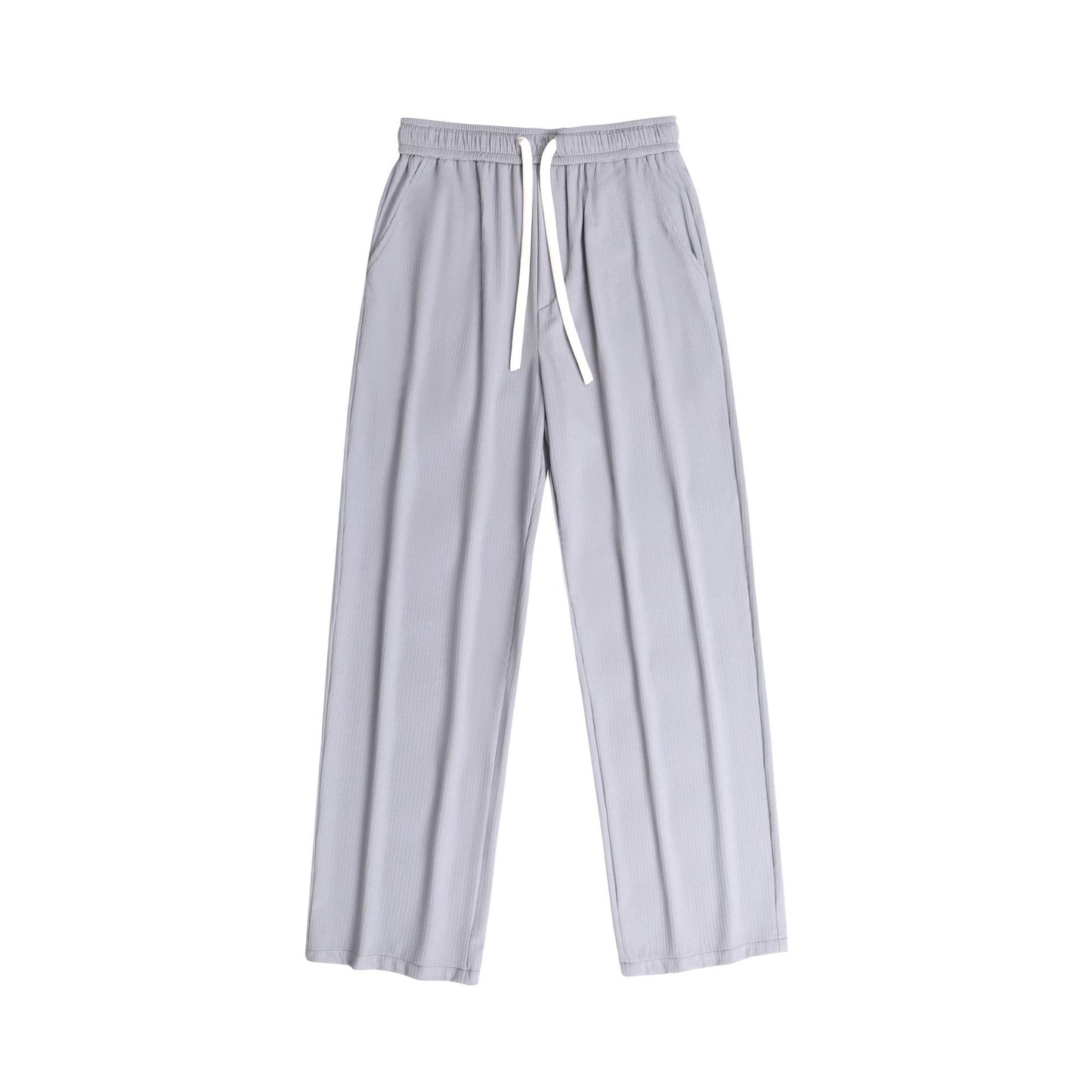 Summer new men's Korean version of ice silk ultra-thin breathable casual pants tide couple net red same style solid color straight pants 