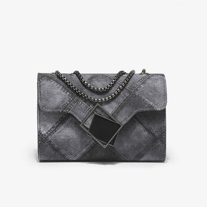 2023 new color and ink gradient small square bag, fashionable and personalized rhombus embossed chain crossbody women's bag, drop shipping 