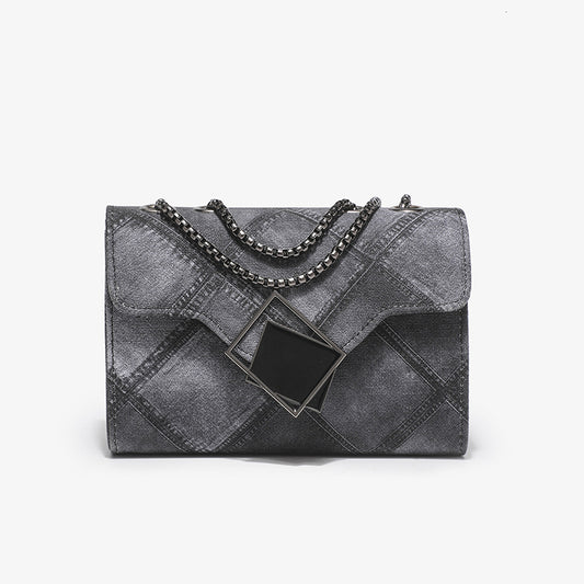2023 new color and ink gradient small square bag, fashionable and personalized rhombus embossed chain crossbody women's bag, drop shipping 