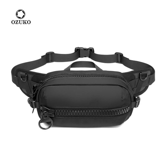 Ozuko mobile phone bag men's waist bag casual Oxford cloth chest bag outdoor waterproof men's waist bag multi-function 