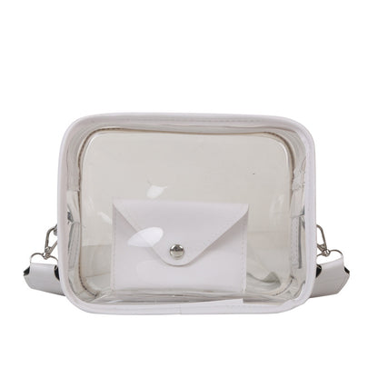 2023 New Broadband Bag Women's Crossbody Bag Fashion Casual Small Fresh Shoulder Envelope Bag Transparent Jelly Bag
