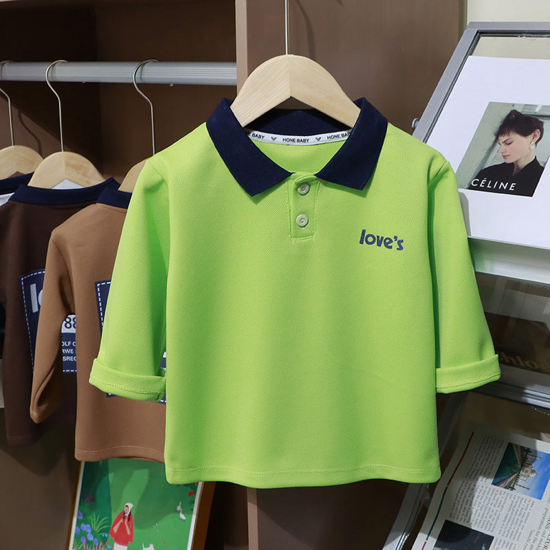儿童polo衫女童外穿打底男童polo领上衣男童t恤宝宝衣服服服批发