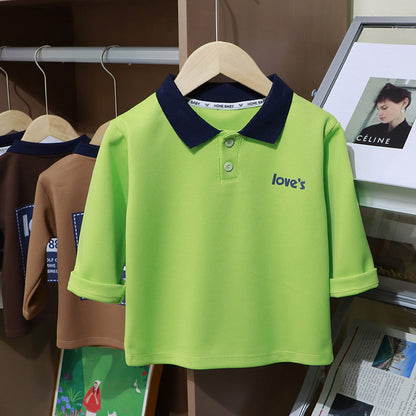 儿童polo衫女童外穿打底男童polo领上衣男童t恤宝宝衣服服服批发