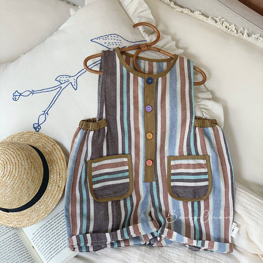 Children's casual pants Bangcheng 2024 summer Korean children's clothing summer new cotton boy's overalls trend G0227 