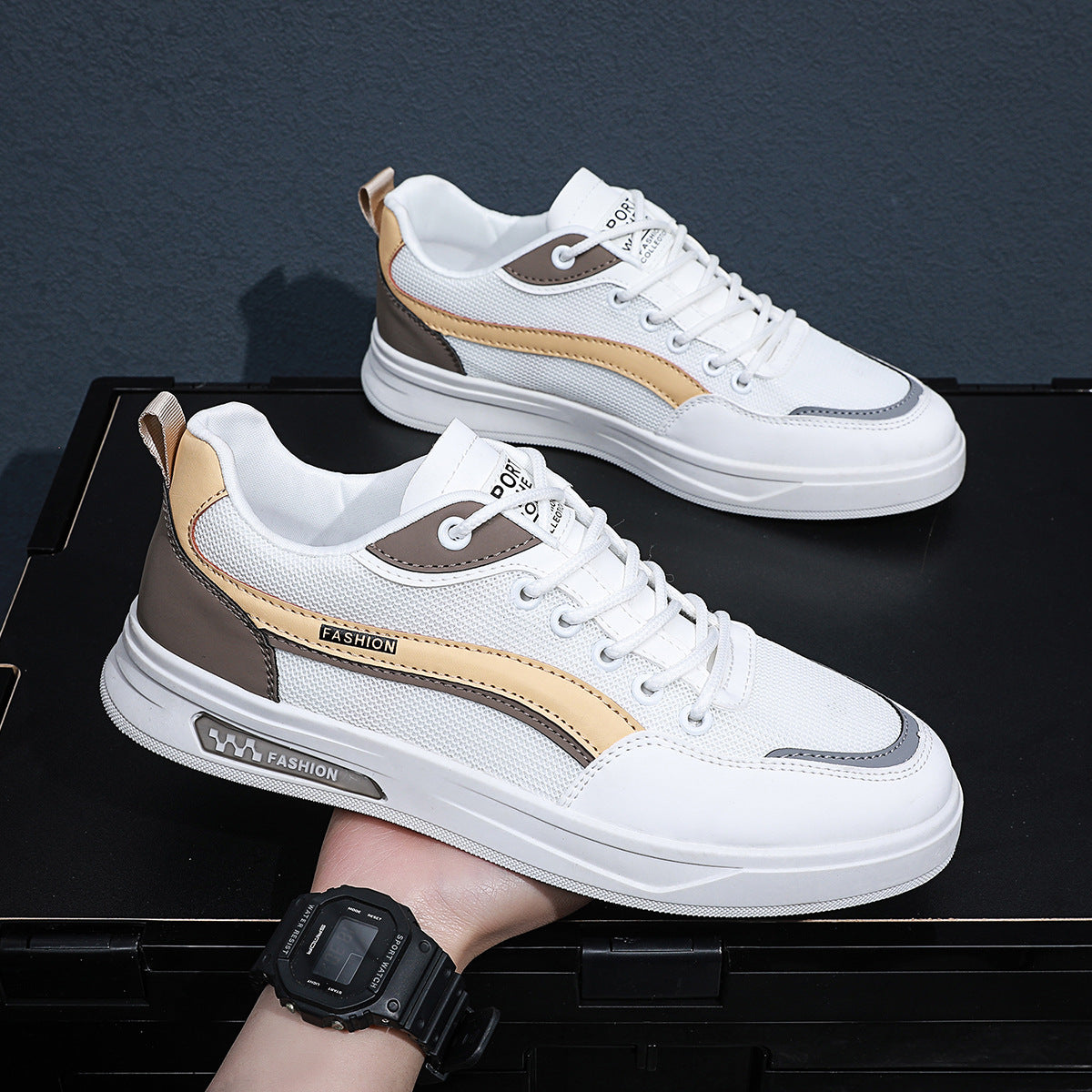 Men's shoes 2023 new summer all-match casual running sneakers men's high-end melting thick-soled daddy trendy shoes