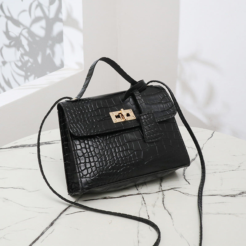 鳄鱼纹小方包2022ladies handbag外贸小包批发休闲户外单肩凯莉包